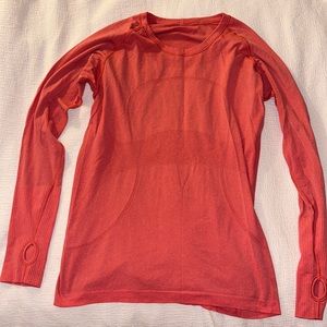Lululemon long sleeve top. Salmon Pink. Size 12.